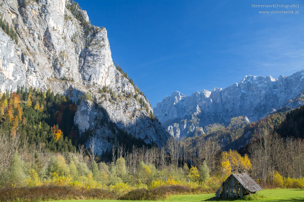 Ennsradweg durch die Steiermark - Blick auf das Gesäuse